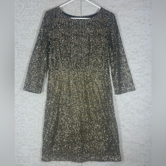 MM COUTURE BY MISS ME Sequined Dress Lined Tailored Back Zipper Sz L Cocktail - Picture 1 of 9